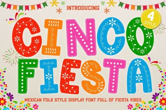 Cinco Fiesta: A Display Font Inspired by Papel Picado Art