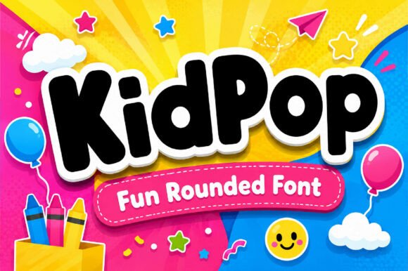 KidPop: A Lively Bubble Font for Playful Designs